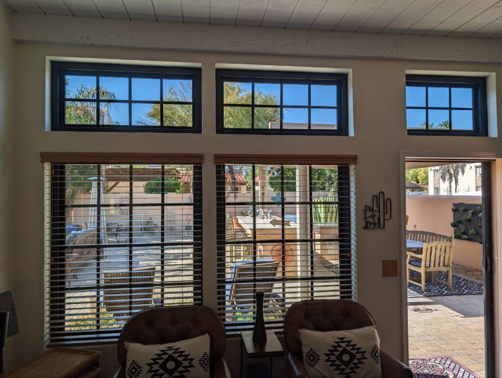 Hot window glass from Arizona heat before replacement